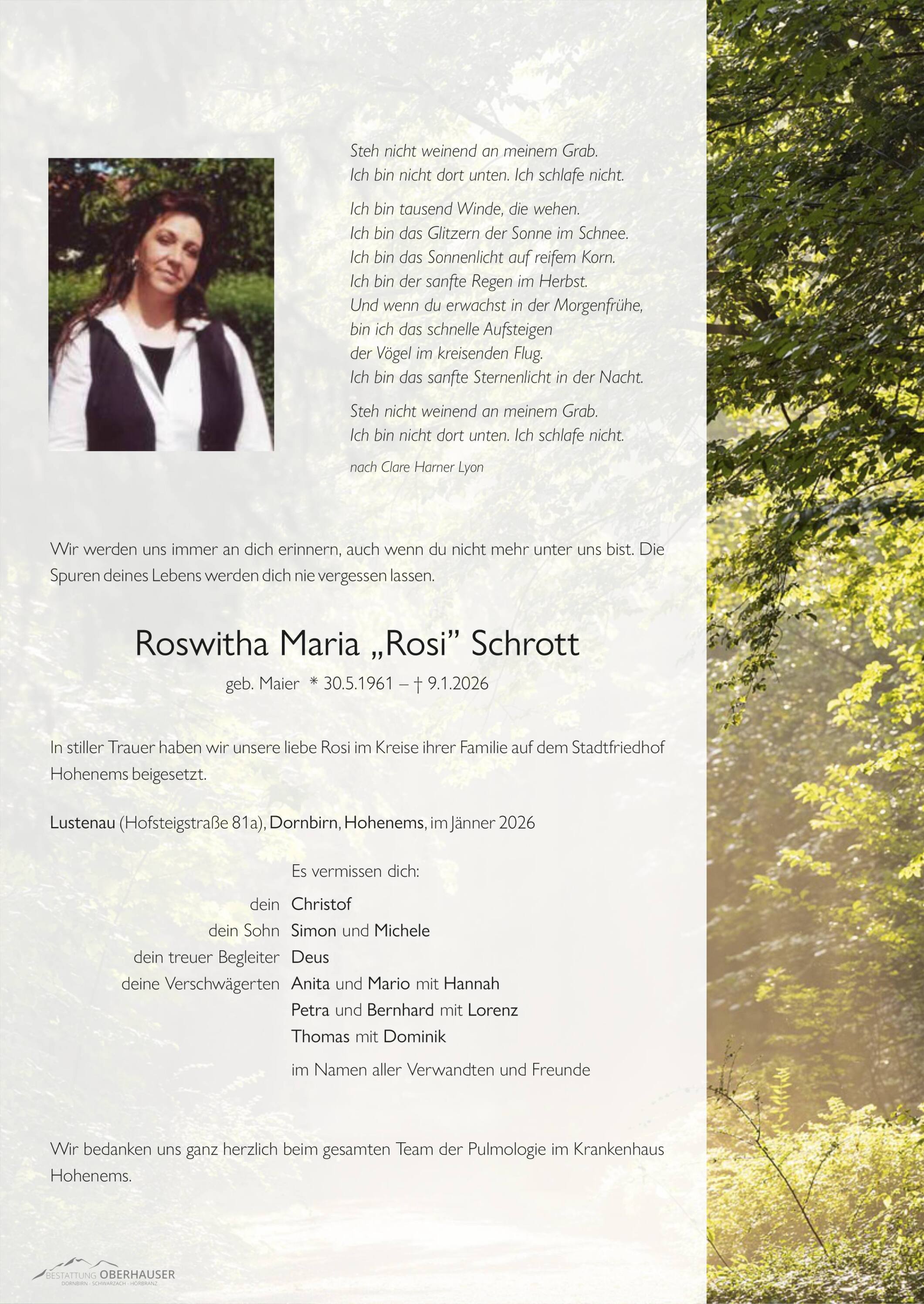 Roswitha (Rosi) Maria Schrott